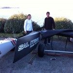 Les Champions du Monde 2010: Olivier Backes et Arnaud Jarlegan préparent leur nouveau F18 pour le Championnat d'Europe